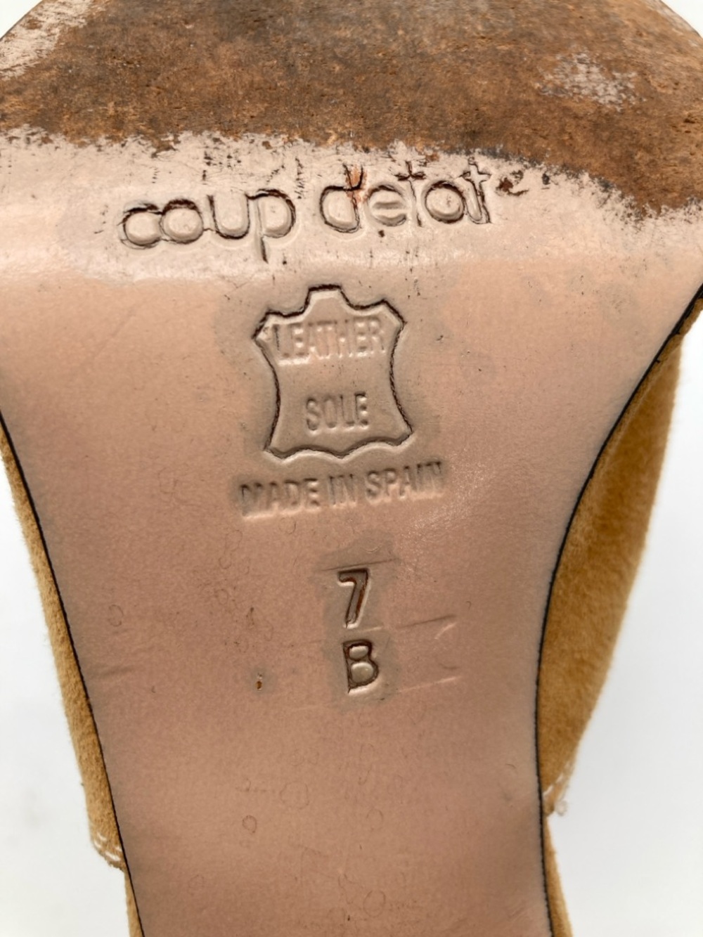 Vintage Coup d'etat Suede Pointy Toe Statement Heel Mules - Picture 6 of 7
